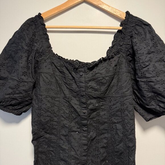 GAP Mini Black Dress Pointelle Medium - Picture 2 of 8